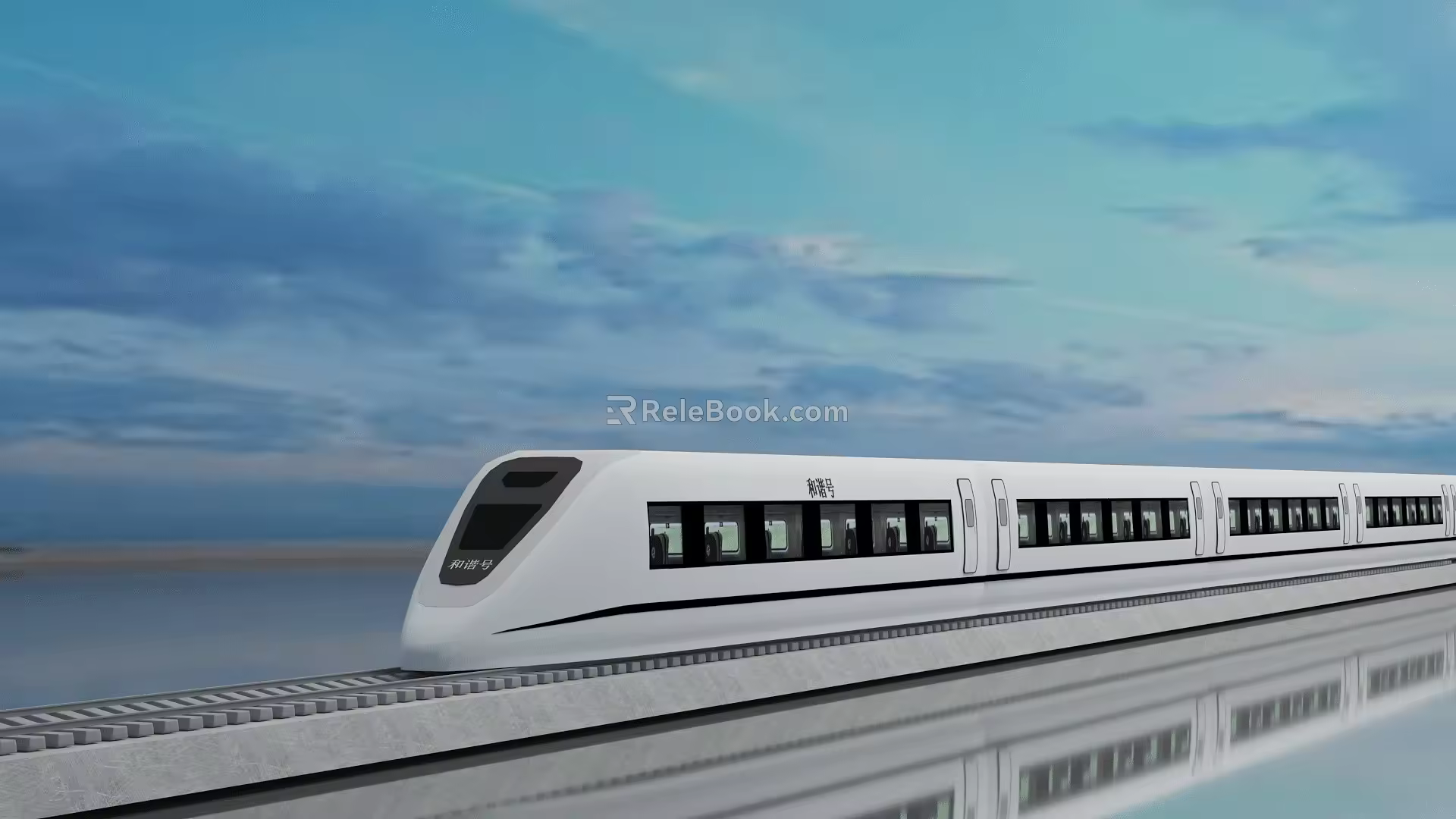 Modern EMU Train 3D Model 3d model
