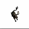 Mystical Forest Creature With Antlers Glowing Eyes Wooden Body And Acorn