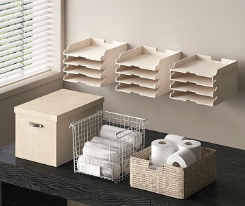 Modern Storage Basket Storage Rack 3d model