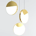 Modern Minimalist Chandelier With Golden Arched Frames And White Light Elements