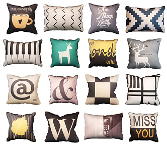 Modern pillow combination 3d model