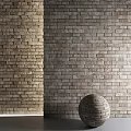Modern Feature Wall Design With Various Brick Textures Neutral Tones And Decorative Dome