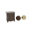 Classic Wooden Bedside Table With Carved Details Two Drawers And Metal Handles