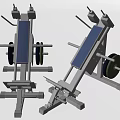 Adjustable Weight Benches with Metal Frame Blue Padding and Weight Plates for Fitness