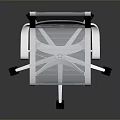 Modern Office Chair With Mesh Back White Armrests And Swivel Wheels Base