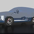 Detailed View Of Electric Vehicle Chassis With Battery Pack And Frame Parts