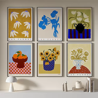 Modern retro simple decorative painting 3d model