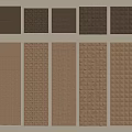 Various Textured Wall Panels with Diverse Design Patterns in Brown Tones 3d model