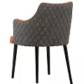 Modern Orange And Light Gray Accent Chairs With Quilted Diamond Armrests And Dark Legs