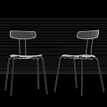 Modern Black and Orange Lounge Chairs with Metal Legs and Stylish Plastic Seats