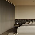 Modern Bedroom Interior Design With Natural Light Greenery View Textured Headboard And Light Linen