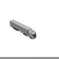 Functional Heavy Duty Cargo Truck With Enclosed Trailer And Multiple Wheels 3d model