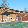 Modern Post Station Public Building Visitor Center Building Exhibition Hall Small Public Building Cafe Building Post Station Building 3d model