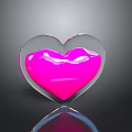 Stylish Heart Shaped Transparent Container With Pink Liquid Daily Life Product