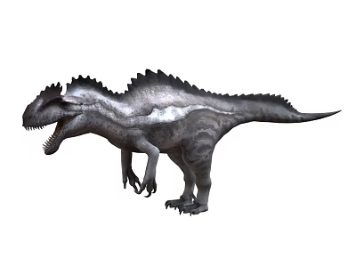 Realistic Dinosaur 3D Model With Spiked Back And Sharp Teeth 3d model