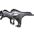 Realistic Dinosaur 3D Model With Spiked Back And Sharp Teeth 3d model
