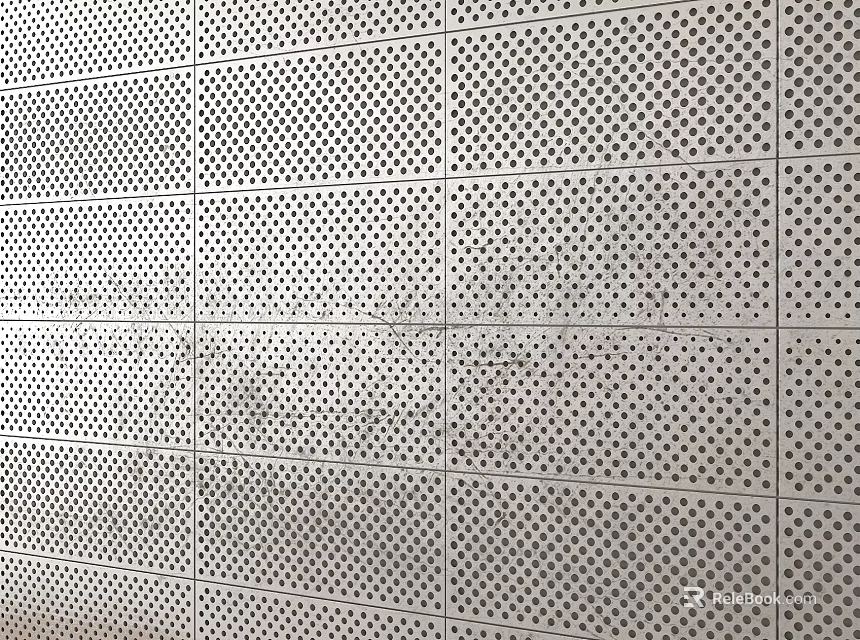 Perforated Metal Panel Components Used In Modern Wall Cladding Structure Design 3d model 