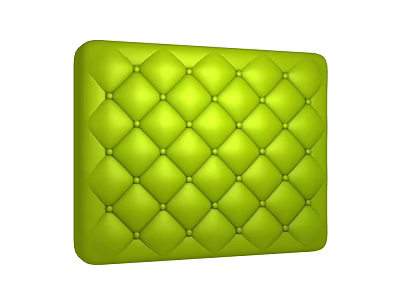 Vibrant Green Upholstered Panel With Diamond Pattern And Tufted Buttons For Interior Design 3d model