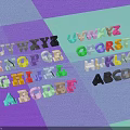 Colorful Uppercase Letter Blocks Arranged In Different Directions On White Background