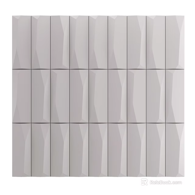 Modern Gray Wall With Geometric Pattern Tiles Arranged In Neat Rows 3d model 