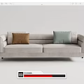 Modern double sofa multiplayer sofa 3d model