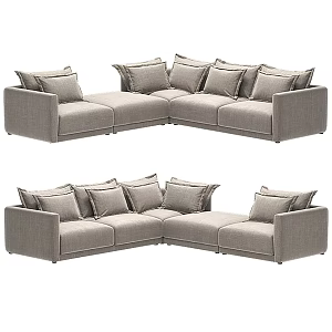 Multi-person Sofa Fabric Multi-person Sofa Fabric Corner Sofa Pillow Flexform 3d model