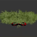 Christmas Wreath Decorated With Green Pine Needles Red Bow And Pinecones