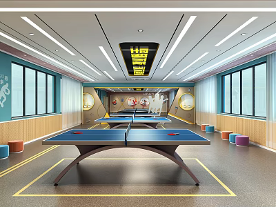 Modern Table Tennis Room Table Tennis Activity Room 3d model