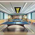 Modern Table Tennis Room Table Tennis Activity Room 3d model