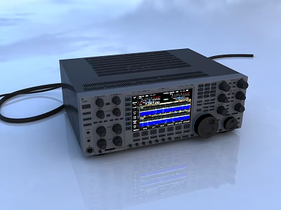 Industrial Equipment with Digital Display Control Knobs Buttons Ventilation Grilles and Power Cable 3d model