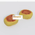 Two Baked Pastry Snacks With Yellow Exterior Red Interior And Cracked Surface