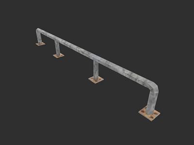 Industrial Metal Railing With Sturdy Supporting Brackets For Construction Use 3d model