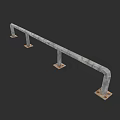 Industrial Metal Railing With Sturdy Supporting Brackets For Construction Use