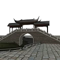 wind and rain bridge arch bridge 3d model