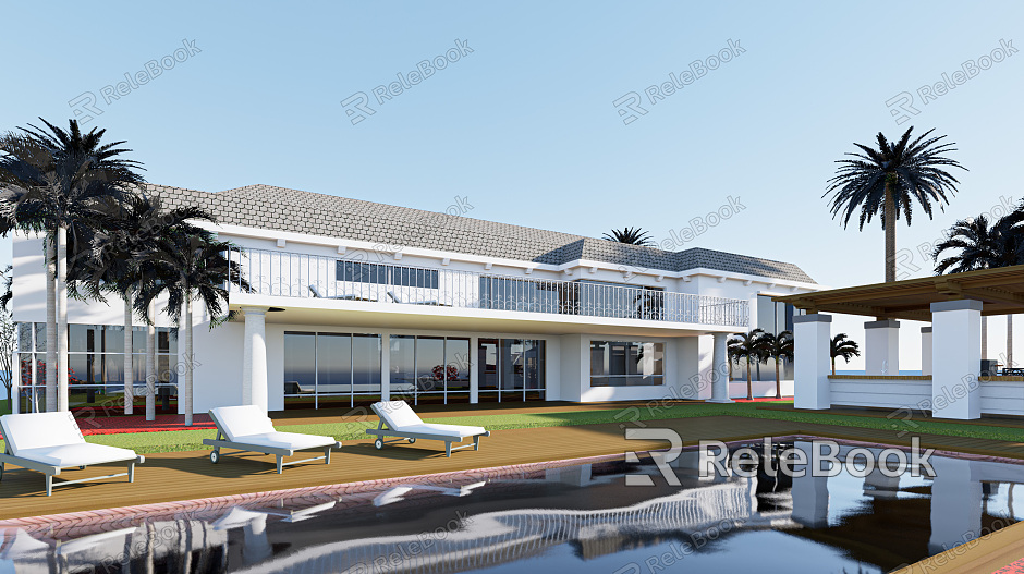 Modern single-family villa Luxury villa European and American residence model