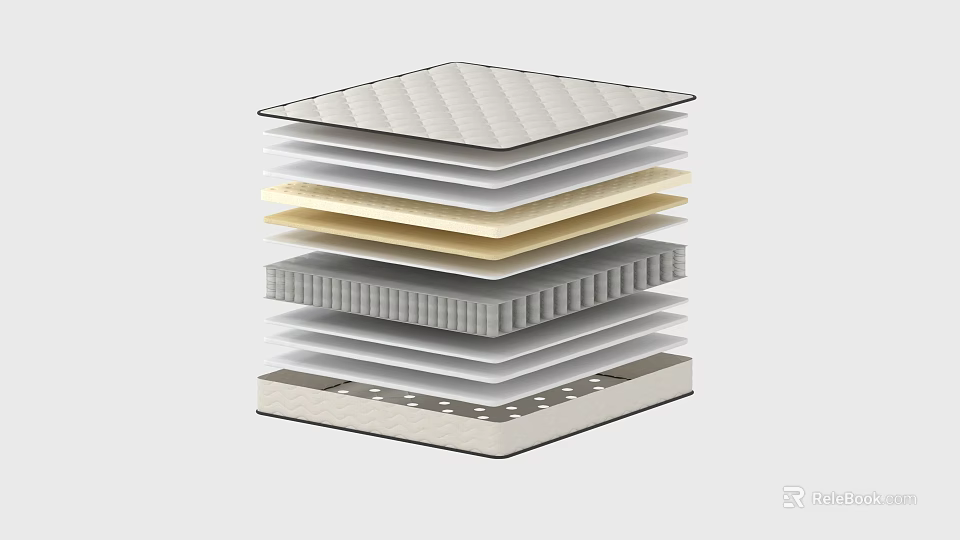 Multi Layer Mattress Design Featuring Supportive Foam And Comfort Layers 3d model 