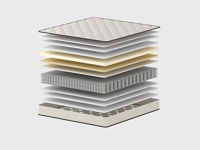 Multi Layer Mattress Design Featuring Supportive Foam And Comfort Layers 3d model