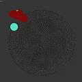 Round Area Rug With Abstract Black Figure Design Beige And Gray Background Modern Artistic Style