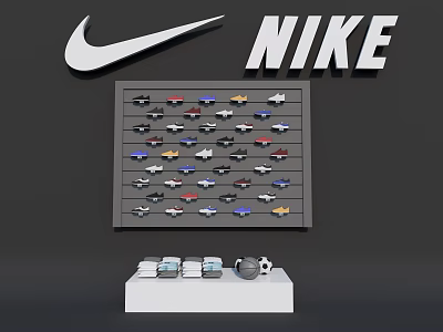 Shoes Sneakers Nike Sneakers Shoe Rack 3d model