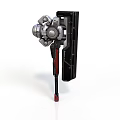Mechanical Device With Metal Circular Components Black Panel And Red Handle
