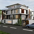 Overlapping Villa 3d model