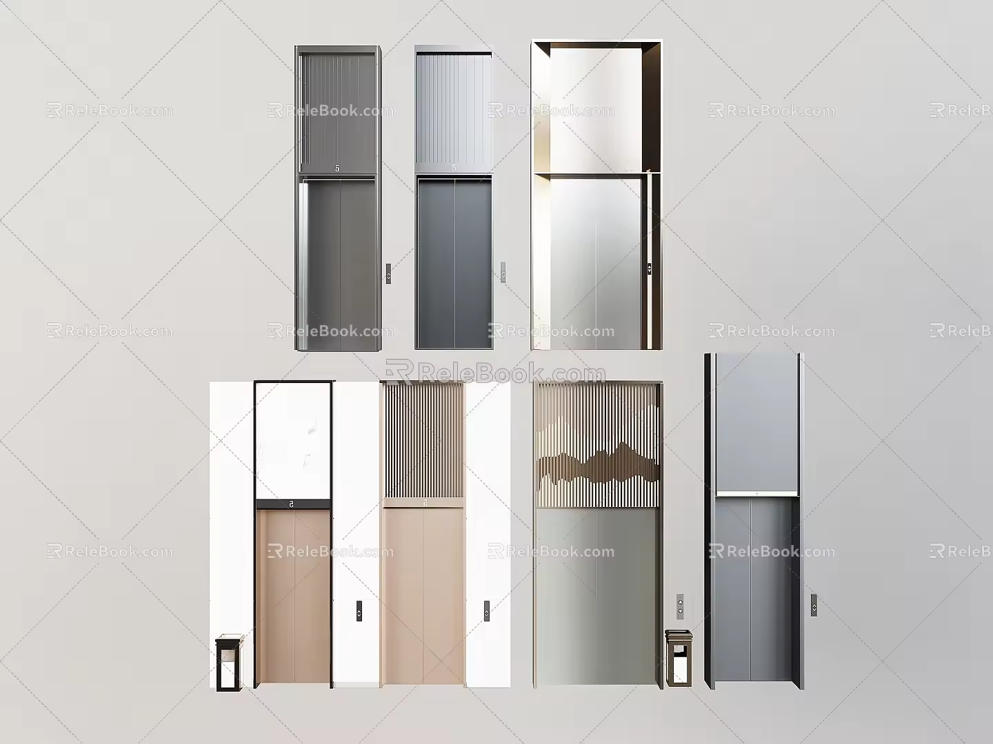 Modern Elevator Combination Traction Elevator Landing Elevator Door Elevator Room Office Building Elevator Community Elevator 3d model