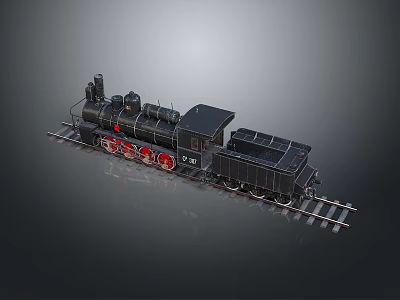 steam train steam locomotive railway locomotive retro railway black train train 3d model