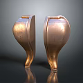 Shiny Copper Symmetrical Decorative Sculptures Pair For Home Art