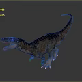 Realistic 3D Rendered Dinosaur Standing With Open Mouth And Grey Background