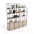 Simple bookshelf antique shelf display rack 3d model