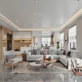 Modern Living Dining Room Interior Design With Sofa Coffee Table And Open Layout