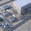 Industrial High Voltage Outdoor Substation With Transformers Metal Structures And Equipment