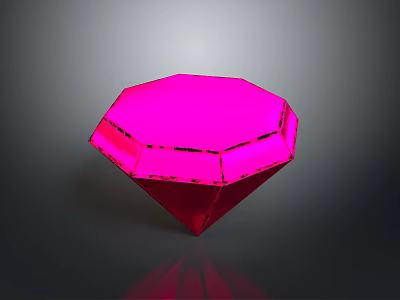 Stunning Vibrant Pink Diamond With Polished Facets And Glossy Reflective Surface 3d model