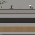 Modern Minimalist TV Stand With Light Gray Dark Gray And Wooden Storage Design